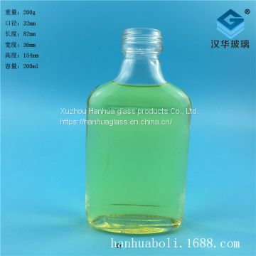 Hot selling 200ml flat glass wine bottle manufacturer