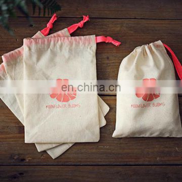 Custom Logo printed jewelry package cotton drawstring pouch