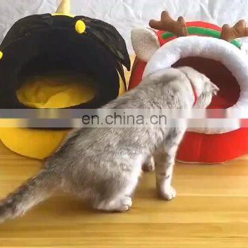 2019 Christmas cute cartoon Pet gifts warming in winter supplies dog beds houses