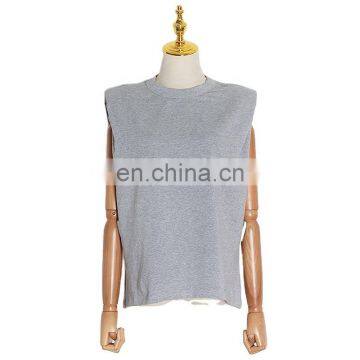 TWOTWINSTYLE Casual Top O Neck Sleeveless Loose Ruched Streetwear fashion vest women 2020 Spring Tide