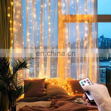 Christmas LED fairy lights garland curtain string lights Remote control included Home decoration bedroom window Holiday lighting