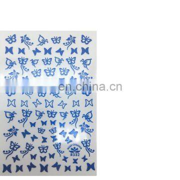 Butterfly Stickers Adhesive Gold Silver Holographic Metal Sticker For Nail Decoration