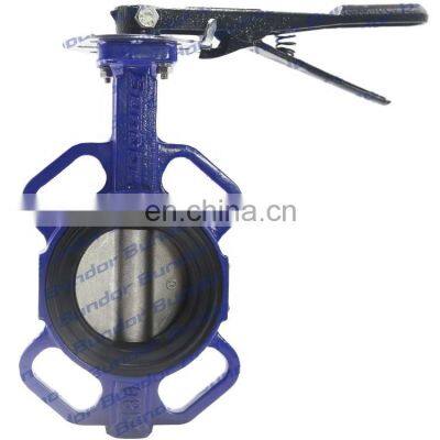 Bundor 150LB ductile iron handle 3 inch industrial butterfly valve without pin