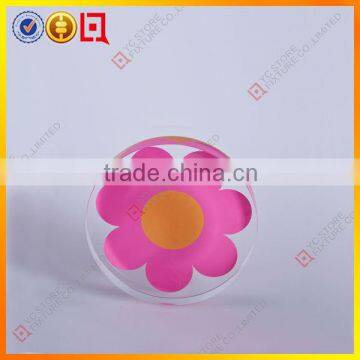 Round with flower printing acrylic blocks crafts