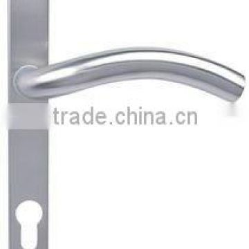 Tube Stainless Steel Lever Type Door Handle with Plate