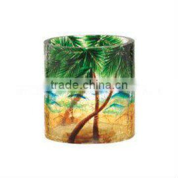 Wholesale Island Vacation crackle glass votive candle holder for wedding or home/table decoration