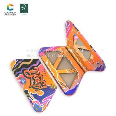 Wholesale Cardboard Empty Eyeshadow Palette Empty Makeup Palette Magnetic Paper Case 24 Pan Eyeshadow Palette With Mirror photo-5