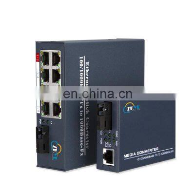 10/100/1000М 1 волоконный порт + 1/8 RJ45 порт Файбер-эталонный медиаконвертер по самой выгодной цене