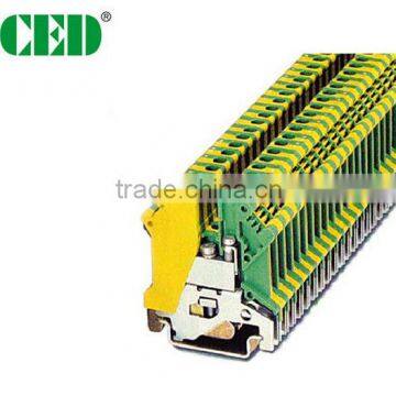 Screw grounding type din rail terminal block with 6.20mm Terminal Width