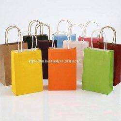 Wholesale Customized Logo Print Colorful Kraft Paper Bag with Carry Handle for Gift/Shopping