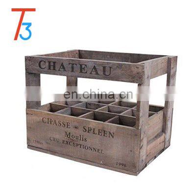 Vintage Style Wooden Whisky Wine Crate Box - 12 Bottle Holder photo-4