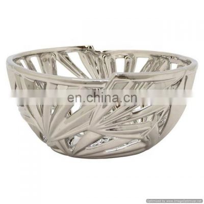 Handmade carved shiny table centerpiece bowl