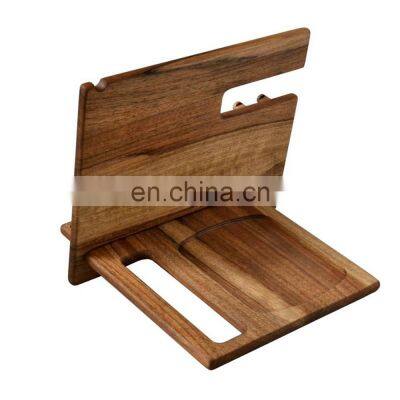 wooden Mobile Cell Phone Holder Watch Holder multifunctional Phone table wooden Docking Station