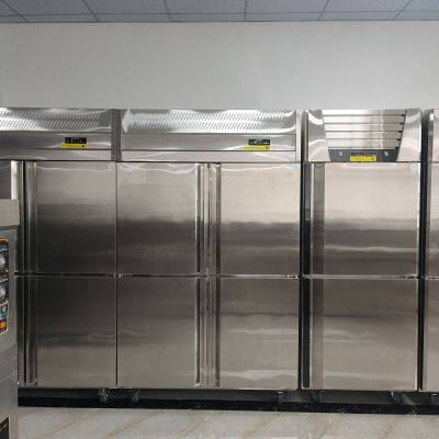 Stainless Steel Four Doors Commercial Vertical Refrigerator Kitchen Refrigerator for Restaurant Project