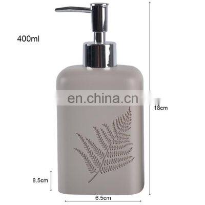 High Quality Leave Printed Polyresin European Resin Bathroom Accessories Vanity Set photo-4