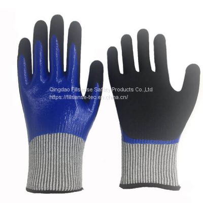 nitrile fully coated Cut Proof Level 5 Waterproof Cut Resistant Gloves