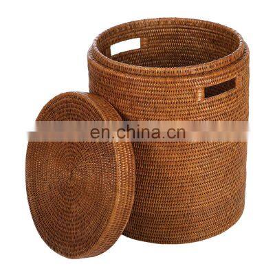 Vietnam supplier Rattan Laundry Basket Hamper Basket With Lid Wholesale in Bulk