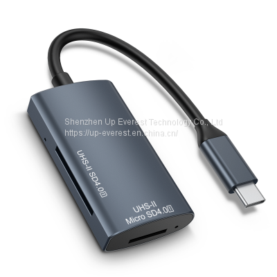 Aluminum Alloy Professional UHS-||SD 4.0+ UHS-|| Micro SD 4.0 Interface TYPE-C 3.1 Card Reader photo-3