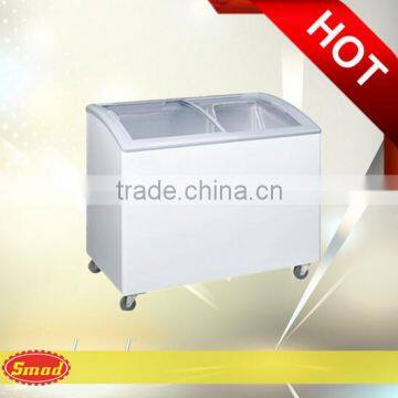 Price of portable commerical display freezer with wheels and handle