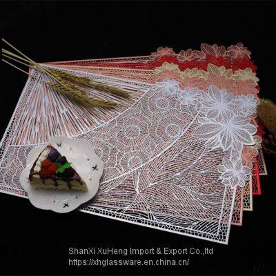 Pink Insulated Placemat PVC Hollow Dining Table Mat Kitchen Decor photo-5