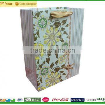 fancy custome logo printed shopping bag , paper bag with handle