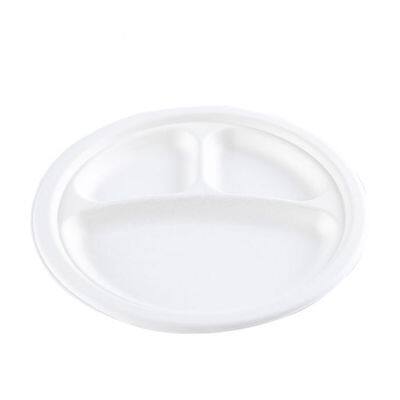 Disposable Biodegradable 9INCH 3C PLATE Take Away Sugarcane photo-2
