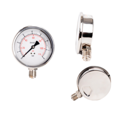 Oil-filled pressure gauge double scale Y100 vertical shock-resistant radial pressure gauge