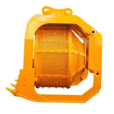 River Sand Washing and Screening Bucket Sand and Gravel Separation Drum Excavator Hydraulic Sieve Bucket Rotating Drum Screen photo-5