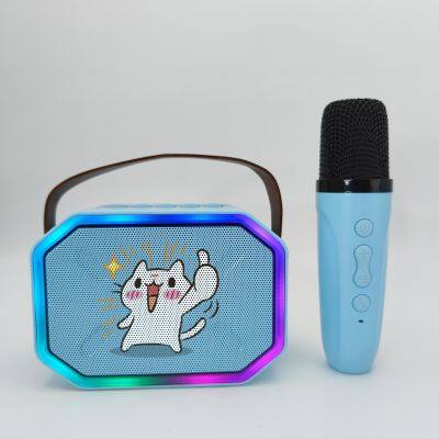 Outdoor Portable Karaoke Light Effect Wireless Microphone Speaker HiFi Stereo Sound for Home Party Wedding Church Picnic