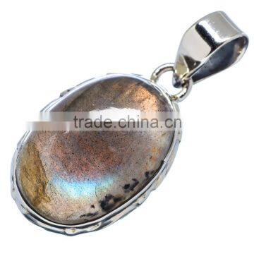 925 SOLID STERLING FINE SILVER LABRADORITE PENDANT