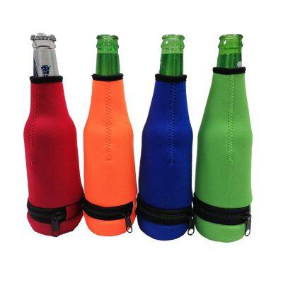 Neoprene Beer Bottle Coozies Beer Bottle Holders to Keep Cold With Zipper Insulated Beer Cooler