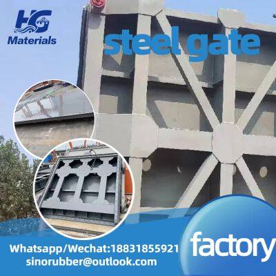 Steel gate, sliding flat steel, channel stainless steel gate, reservoir steel gate, herringbone-shaped curved gate