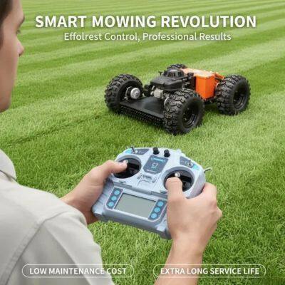 Novo e Melhor Cortador de Grama Automóvel a Distância Controlado, a Gasolina, da New Best Industrial, com Alcance de 200M - Máquina VTW550