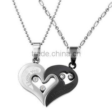 Fashion Jewelry 2016 316l Stainless Steel Jewelry Heart Pendant Necklace Necklaces For Couple Quality Choice Most Popular photo-2