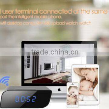 Wide View Angle Pinhole Design Table Clock Indoor Wifi Hidden Camera photo-2