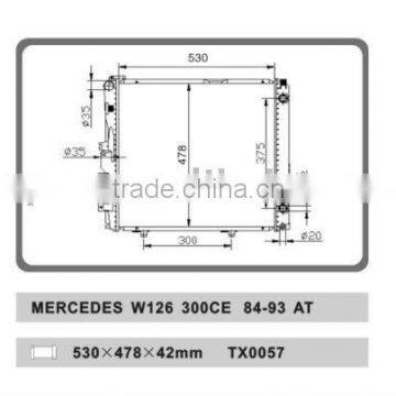 auto radiator for MERCEDES W126 300CE 84-93 AT