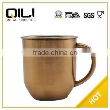 450ml color painted stainless steel tea mug with handle