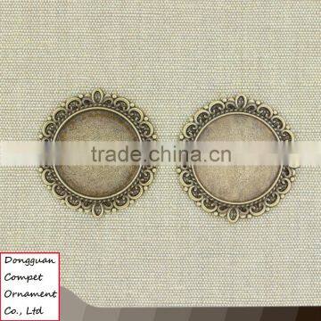 Time Gem Circular Fine Lace Pattern Diy Zinc Alloy Round Pendant photo-4