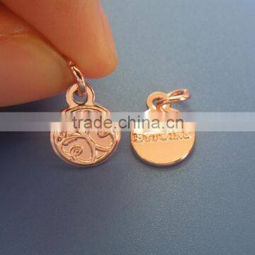 Jewelry Metal Rose Gold Double Side Logo Charms Tags