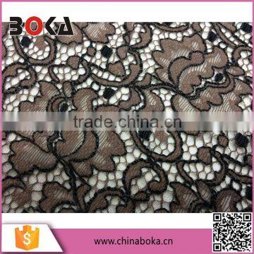 polyester lace fabric, mixed color lace fabric