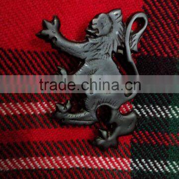 Scottish Rampart Lion Kilt Pin In Black Finished Made of Brass Material