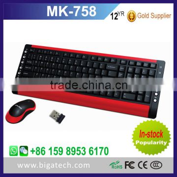 2016 computer colored wireless keyboard and mouse combo with waterproof design