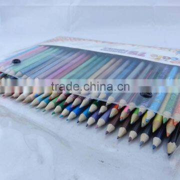 7"75PCS Wooden Associated Printing rainbow Color Pencil Set in iron box