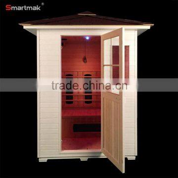 Professional white sauna cabin with dry steam