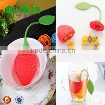 fashion strawberry silicone filter bag silicone strawberry filter strainer teabags