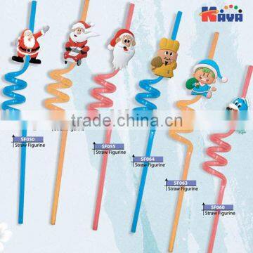 Santa Claus soft pvc straw