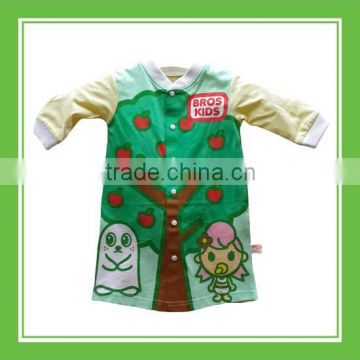 Products Bros Baby Rinne under Apple Tree Sea Lion Girl Printed Long Sleeve Cotton Romper Onesie Jacket For Baby Keep Warm