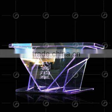 YZ-0076 Clear Acrylic Podium Night Bar Table With LED Light, Night Bar DJ Facade photo-2