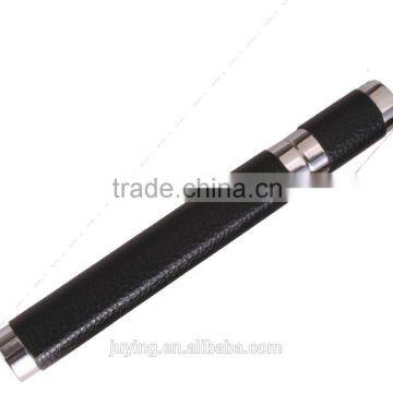 stainless steel cigar holder wrapped black leather