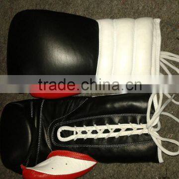 Pro Style Boxing gloves Black with laces full customized design boxing gloves